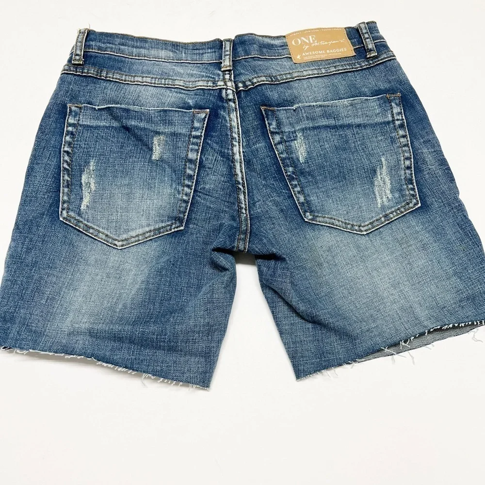One Teaspoon Womens Medium Wash Awesome Baggies Cut Off Bermuda Jorts